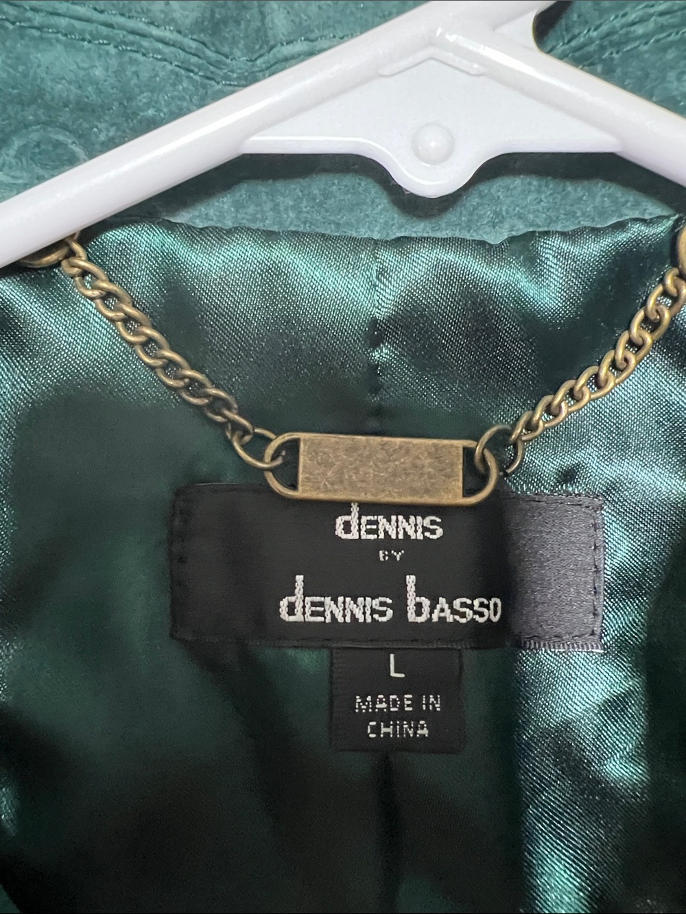 dennis basso Genuine Leather Teal-Green Suede Zip Vest Size Large - Picture 2 of 6